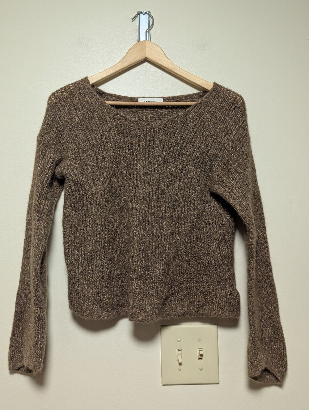 MRS YAXI Brown Fuzzy Angora Wool Mohair Blend Sweater Eu 38